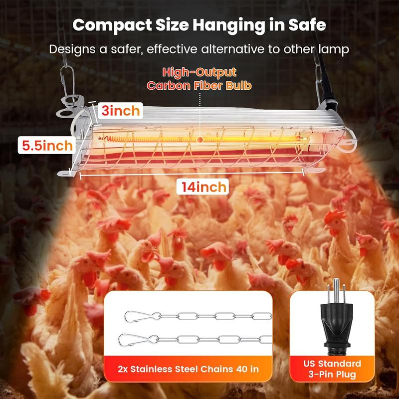 NESTRO 400W Carbon Fiber Chicken Coop Heater